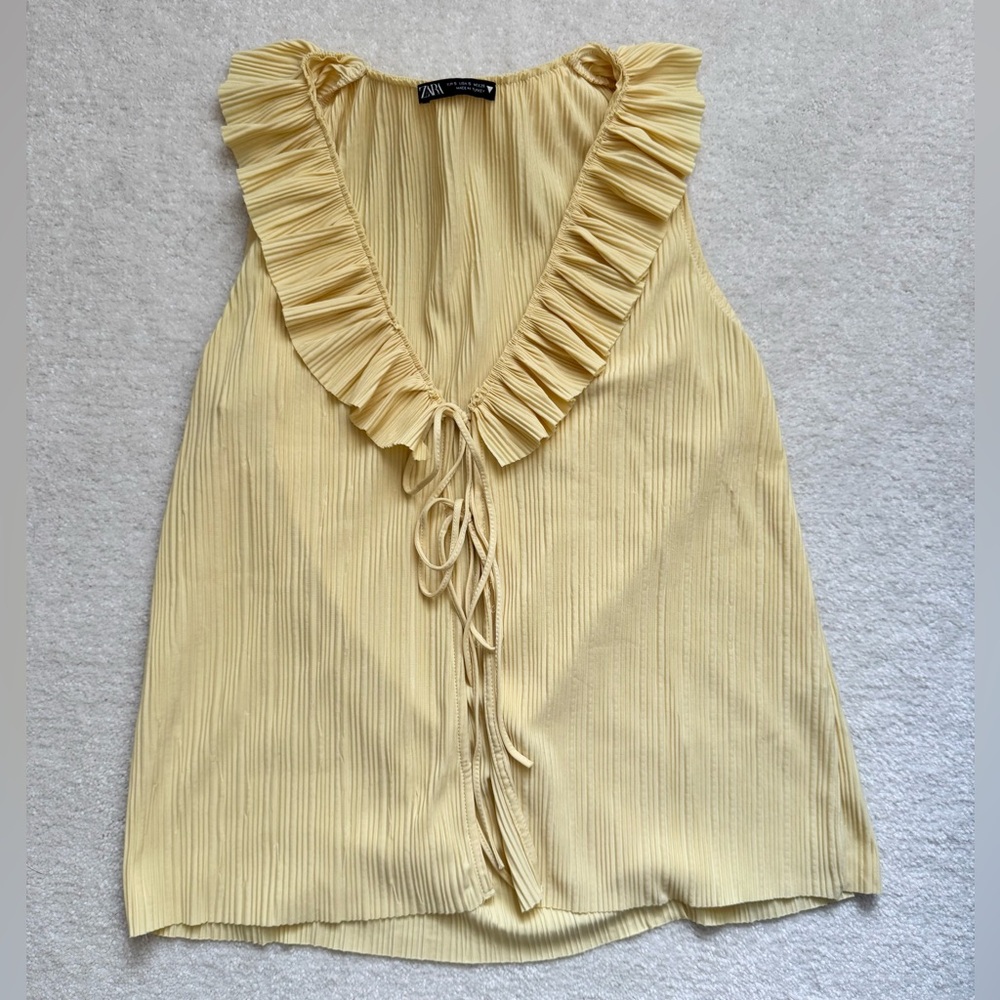 Zara Cream Ruffled Blouse